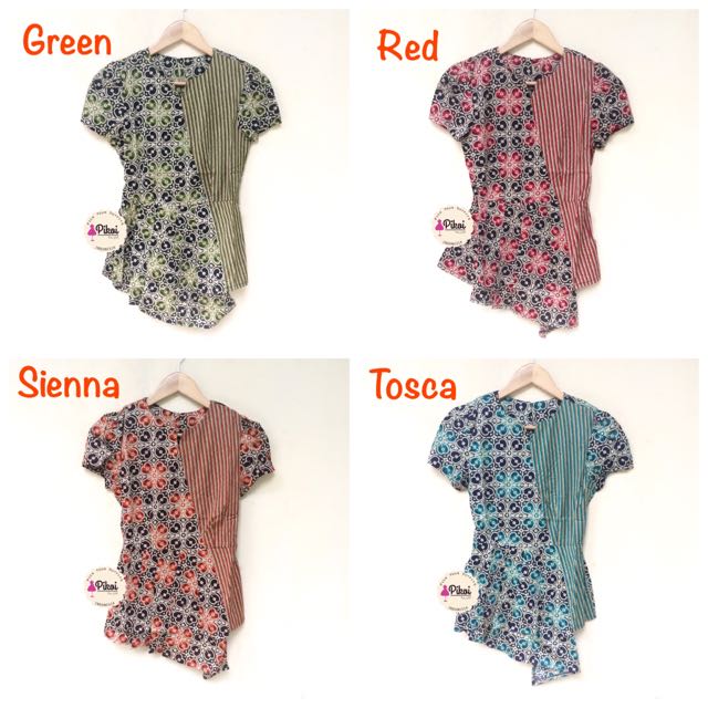 456 Top Batik Asimetris Baju Batik Modern Batik Murah Baju Kantor Olshop Fashion Olshop Wanita Di Carousell