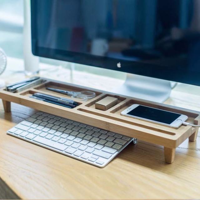 Bamboo Desktop Storage Desktop Organizer Furniture On Carousell
