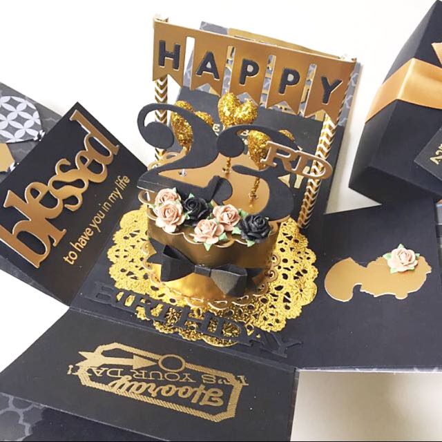 Happy 23rd Birthday Explosion Box Card Design Craft Handmade Craft On Carousell
