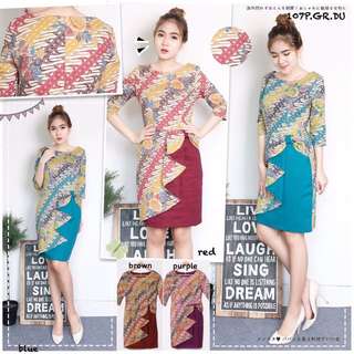 Batik Dress / Dress Batik / Batik Modern / Batik Lovers / Batik Kerja / Batik Top / Batik Blouse / Casual Dress / Batik Wanita