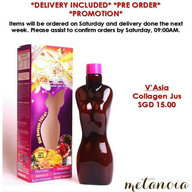 Delivery Included Pre Order Promotion V Asia Collagen Jus Health Nutrition Health Supplements Health Food Drinks Tonics On Carousell