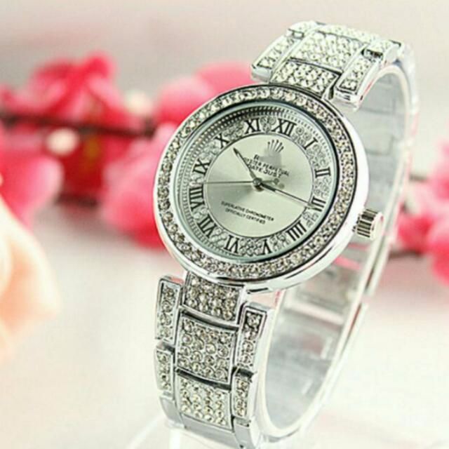 Rolex Elegant Studded Metallic Watch no Reply For One Hour Will Be Blocked Immediately Luxury Watches on Carousell