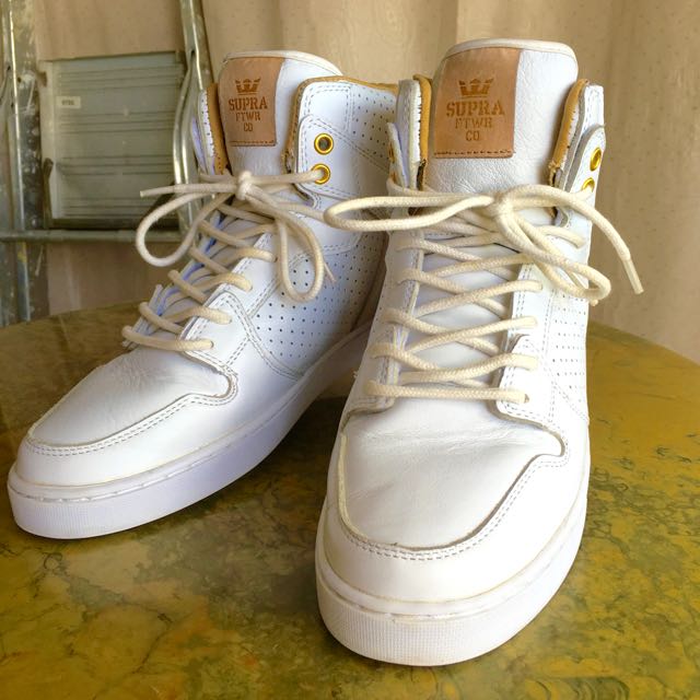 Supra Vaider LX White Leather Size US 10.5 Men s Fashion Footwear Dress Shoes on Carousell