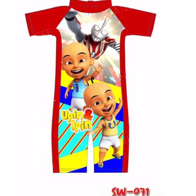 Upin Ipin Baju Renang Swimsuit 1 6 Tahun Babies Kids Boys Apparel On Carousell
