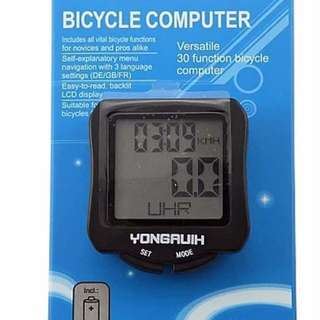 Wired Bike Bicycle Black Light Speedometer Computer with Background Led White Light English Interface
