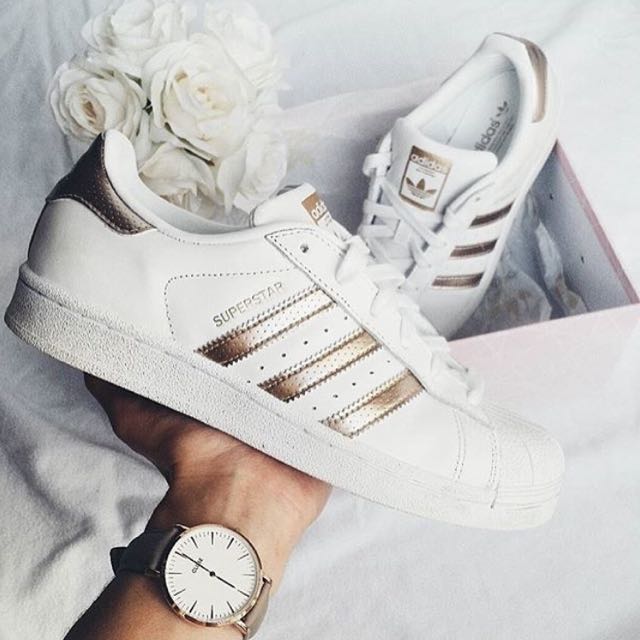 adidas superstar white and rose gold