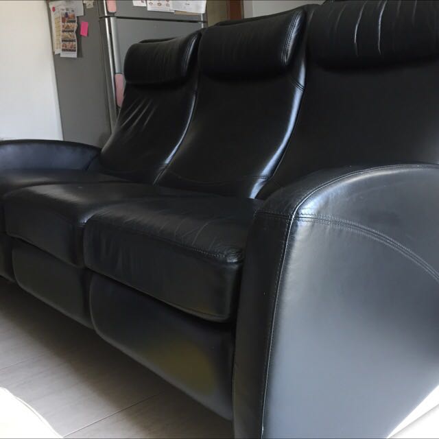 Cellini 3 Seater Full Leather Reclining Sofa Furniture Home Living Furniture Sofas on Carousell