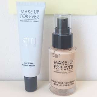 Make Up For Ever Liquid Lift Foundation (#1) + Free Step 1 Skin Equalizer MUFE (Blue) (Tidak Dijual Terpisah)
