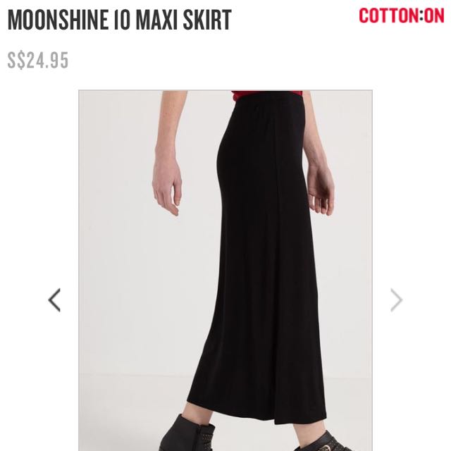 cotton on black maxi skirt