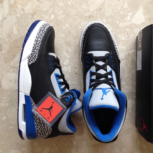 Air Jordan 3 Retro Sport Blue Men S Fashion Footwear Sneakers On Carousell