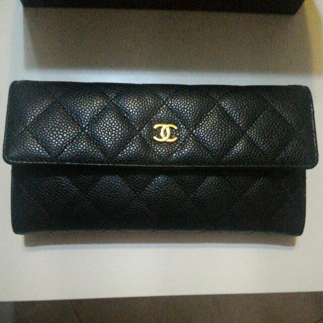 reserved) CHANEL Continental Wallet, Luxury, Bags & Wallets on Carousell