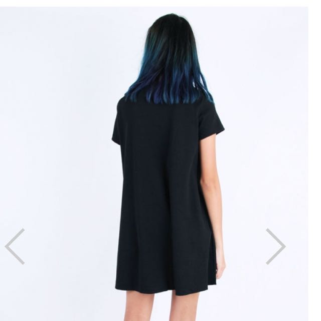 Flutter Babydoll Swing Dress (Black), Women's Fashion, Tops, Sleeveless