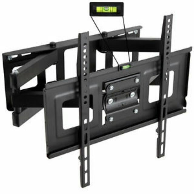 Lcd Bracket (Category: TV) located in Kuala Lumpur. Submitted by frankhafis (Listing ID 71091531, Image 3). Description: Model : YN 908ST Vesa : 400mm x 400mm(max) (i.e : Distance between 2 screw holes at the back of your tv - length x width) Tv size : 23"- 55" Distance to the wall :55mm - 470mm Tilt angle : +/- 10deg Swivel angle : 120 deg Weight capacity : 50kgs Color : black Wall plug : Included. Screw : screw behind tv also included. *Additio