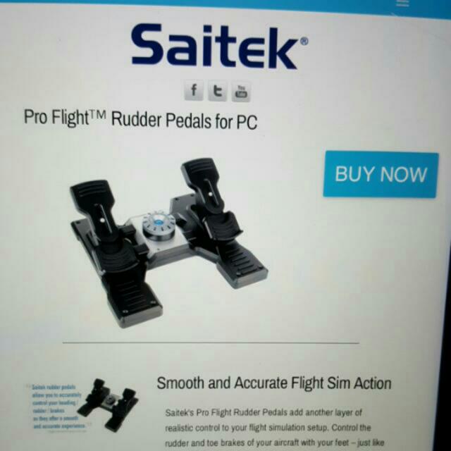 Saitek Pro Flight Rudder Pedal, Video Gaming, Video Game Consoles, Others on Carousell