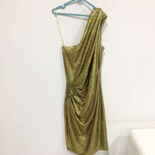 NEW One Shoulder Golden Goddess Dress