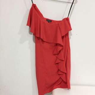 Red One Shoulder Warehouse Dress