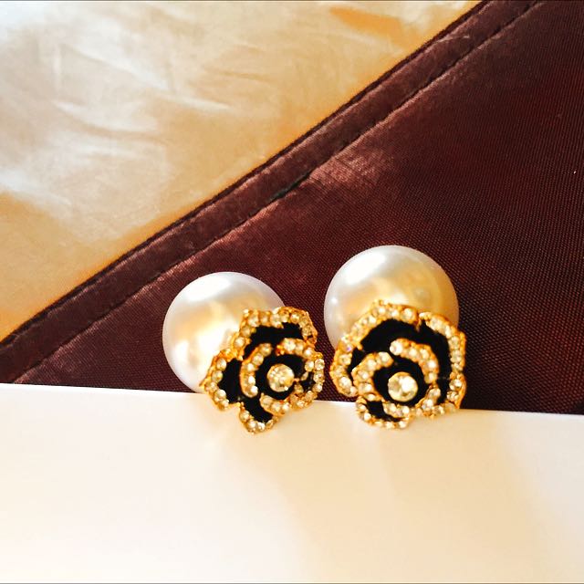Chanel Inspired Ear studs Women s Fashion Jewelry Organisers Earrings on Carousell