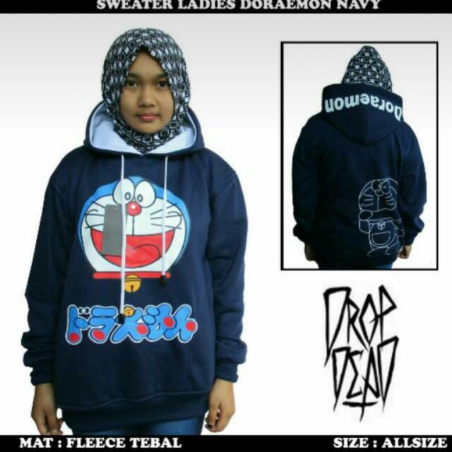 Sweater Ladies Drop Dead Padies Doraemon Olshop Fashion