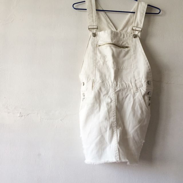 Overall skirt white sale