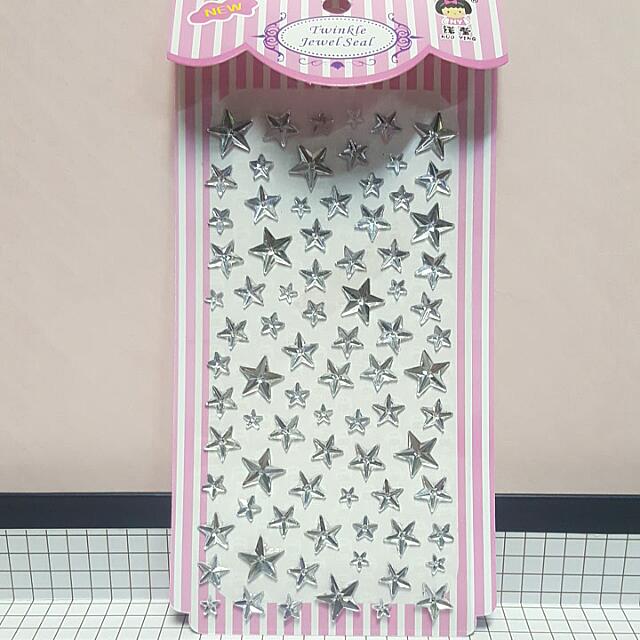 Star Rhinestone Sticker ↪ Silver 💱 $3.90 Each Packet, Hobbies & Toys,  Stationery & Craft, Craft Supplies & Tools on Carousell