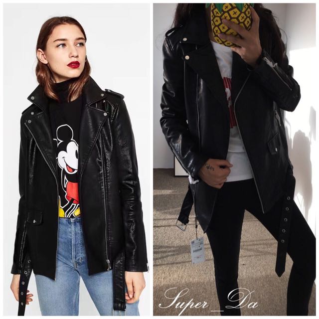 zara leather effect jacket