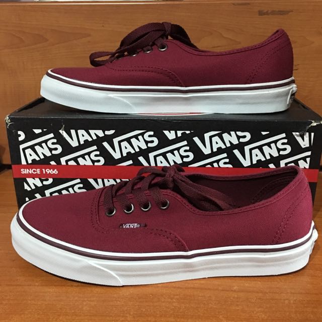 Vans authentic red maroon tumblr cheap
