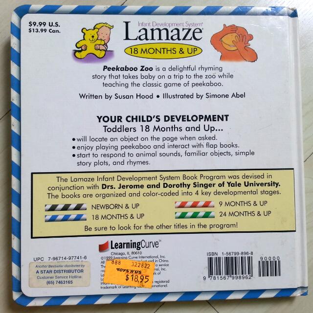 Peekaboo Zoo Lift The Flap Book. Lamaze Infant Development System