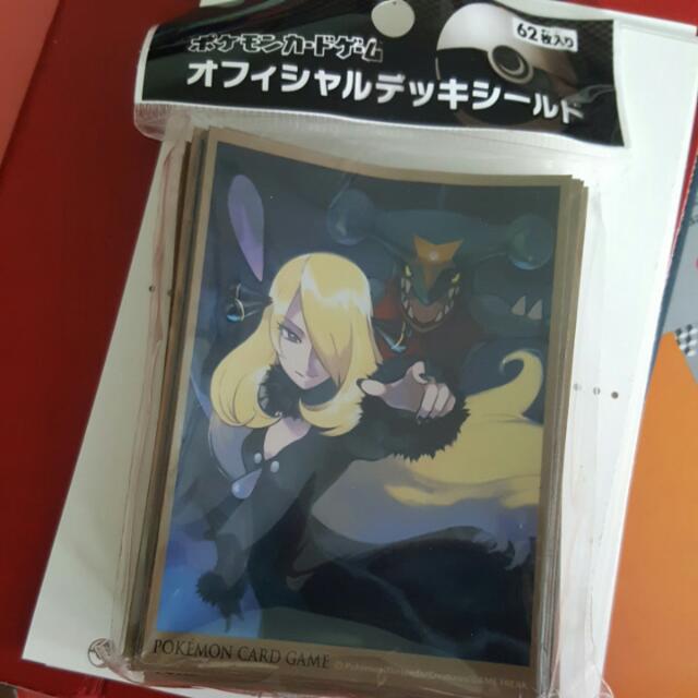 Pokemon Trading Card Sleeves Cynthia Garchomp Toys Games Board Games Cards On Carousell