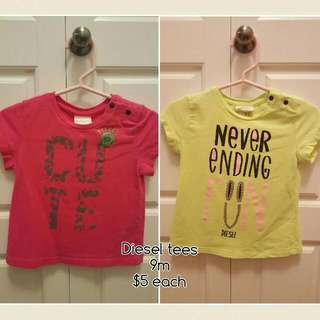 baby girl Diesel tees