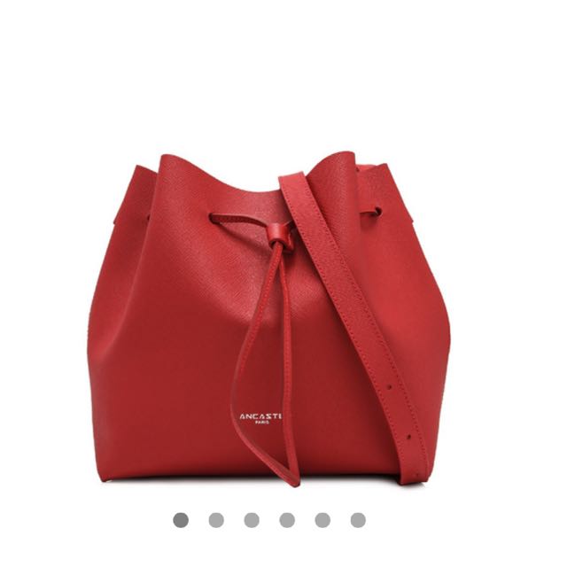 Lancaster Pur Saffiano Red Small Bucket Bag