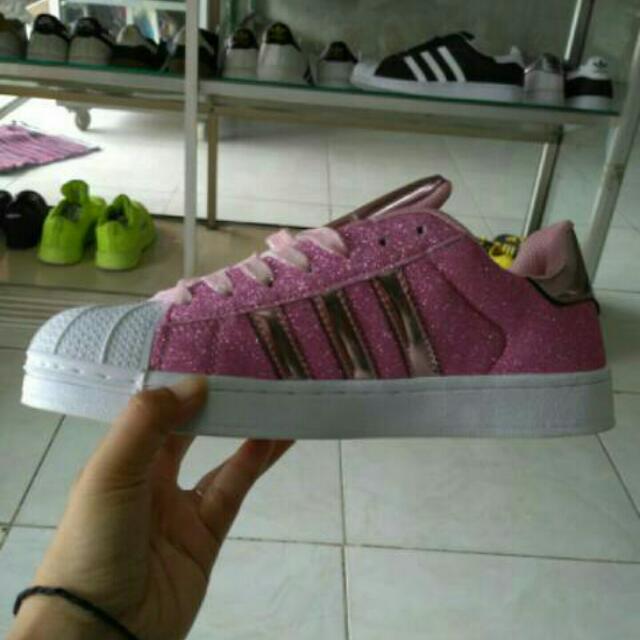 adidas superstar glitter pink