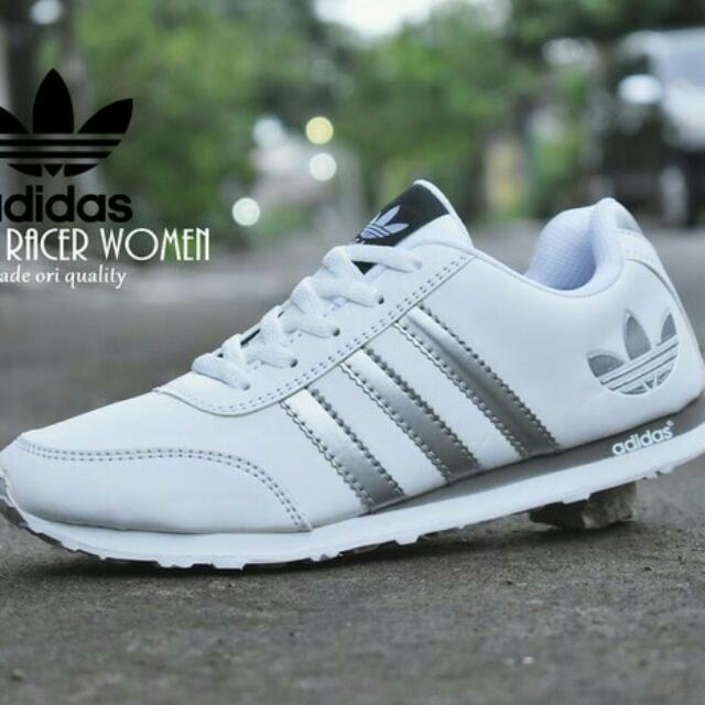 Sepatu Sport Adidas Neo V Racer Grade Ori Women Putih Silver Fesyen Pria Sepatu Di Carousell
