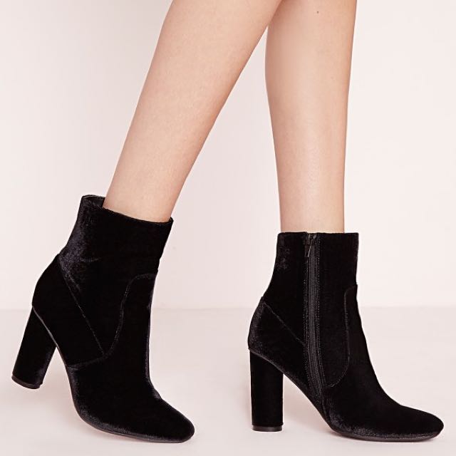 black velvet ankle boot