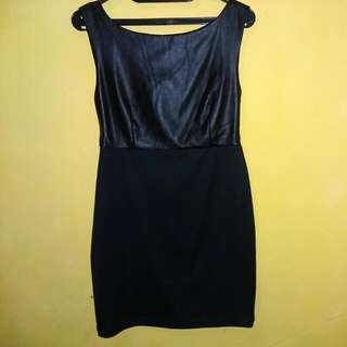 Semi Leather Black Dress