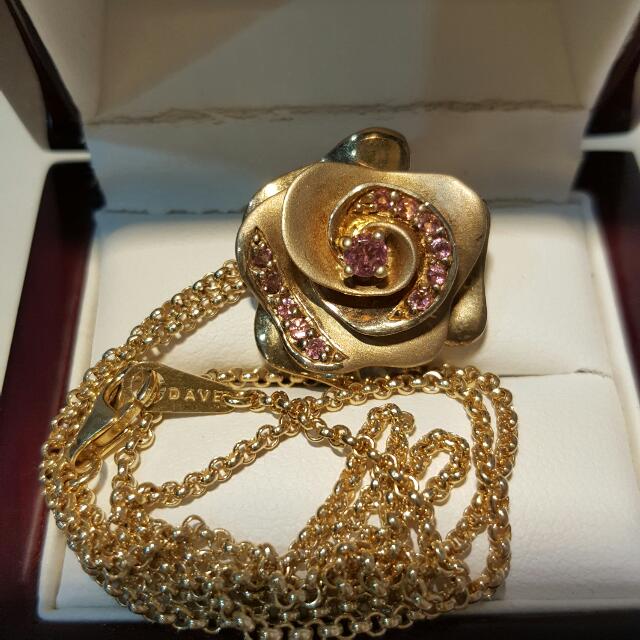 New Year Dave Fine Jewellery Camelia Necklace Women s Fashion Jewelry Organisers Necklaces on Carousell