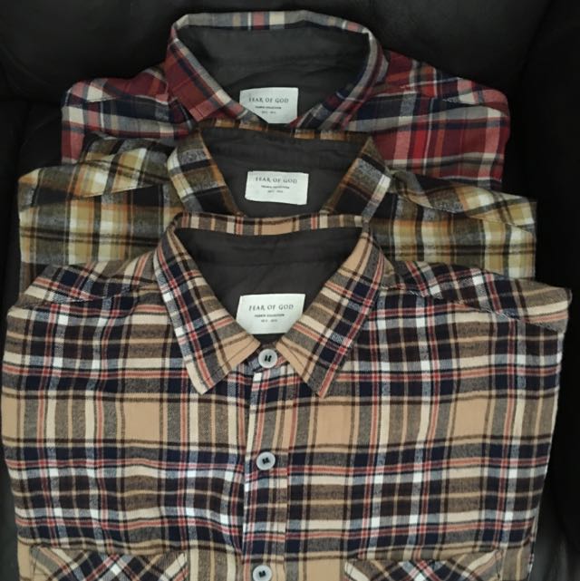 Fear Of God Fourth Collection Long Sleeve L/S Flannel Size Large