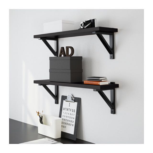 Ikea Wall Mount Shelf With Brackets Furniture On Carou Photo