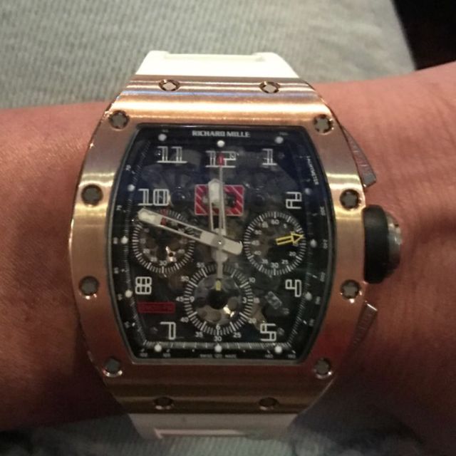 richard mille rm 011 rose gold felipe massa flyback chronograph pre owned