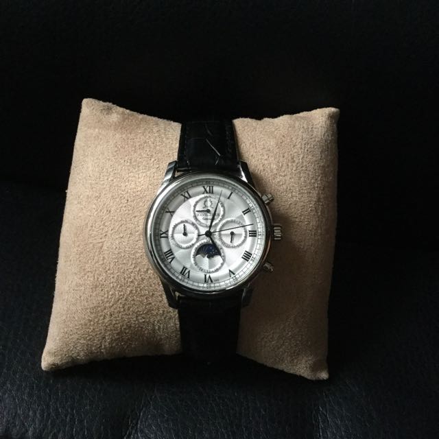 Solvil Et Titus Automatic Moon Phase Black Leather Watch Men S Fashion Watches On Carousell