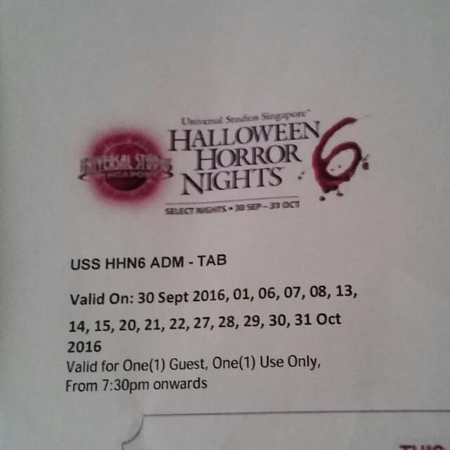 Halloween Horror Night Tickets USS, Tickets & Vouchers, Event Tickets
