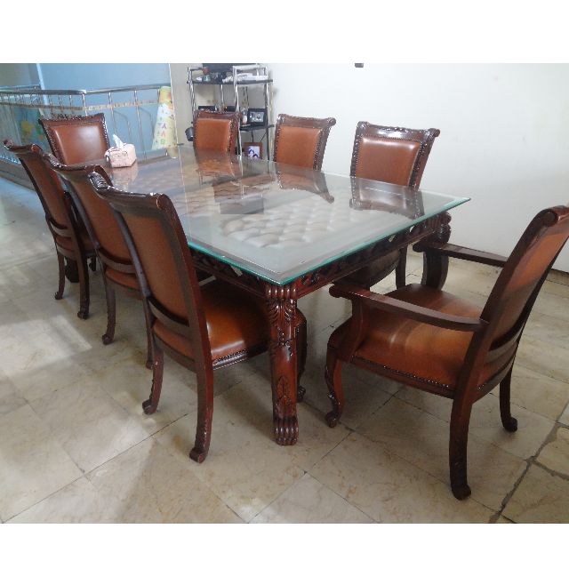 Meja Makan Kayu Jati Kokoh 8 Kursi Perabotan Rumah Di Carousell Meja makan set balero kursi 6 kayu jati solid, asli furniture jepara. meja makan kayu jati kokoh 8 kursi