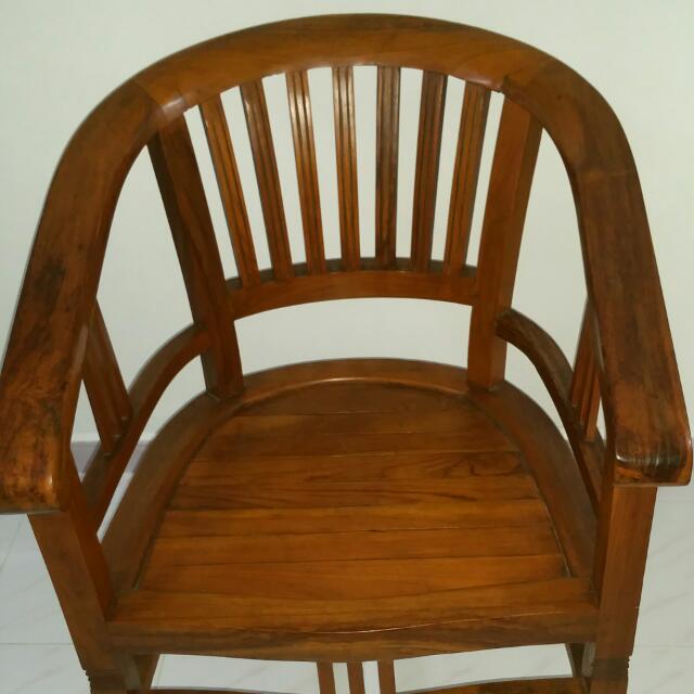 Teak Wood Arm Chair ( heavy ) 1 Unit only, Furniture & Home Living