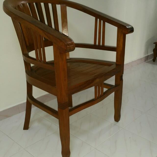 Teak Wood Arm Chair ( heavy ) 1 Unit only, Furniture & Home Living
