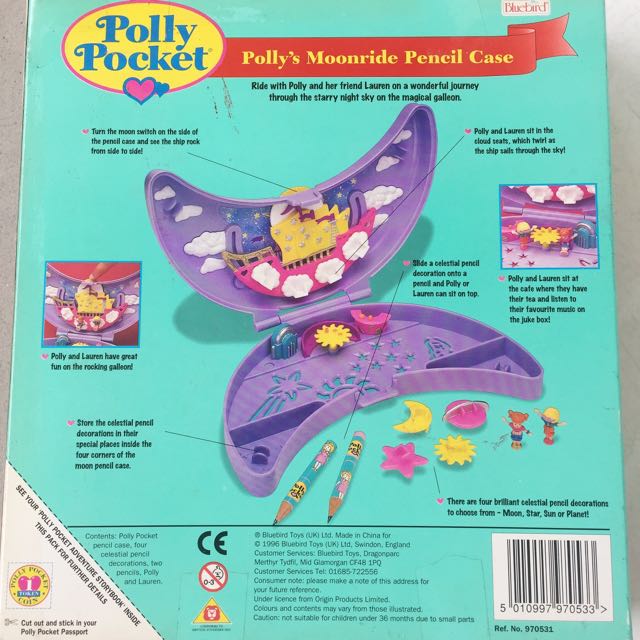 Polly Pocket 1996 Moonride Pencil Case Excellent Condition Original Contents