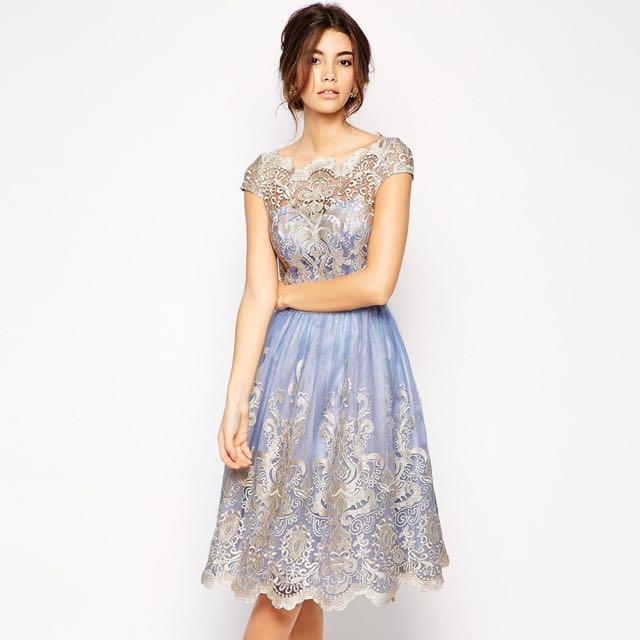 Chi chi london blue and gold dress sale