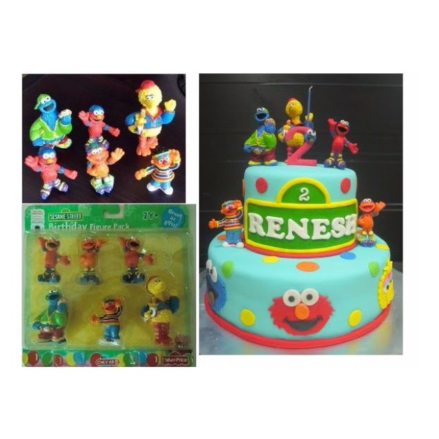 Sesame Street Cake Topper 6pcs Figuring Set Babies Kids Toys