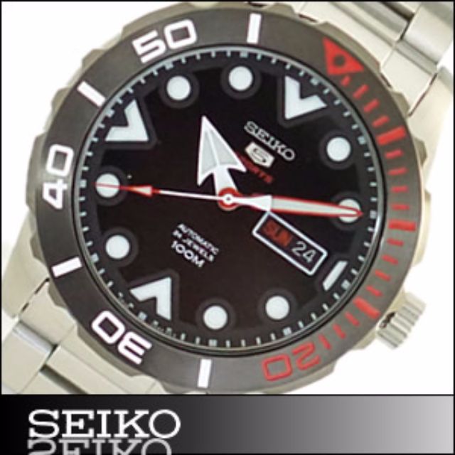 SRPA07K1 NEW MEN S BLACK DIAL 100M SEIKO 5 SPORTS 24 JEWEL 4R36 AUTOMATIC WATCH