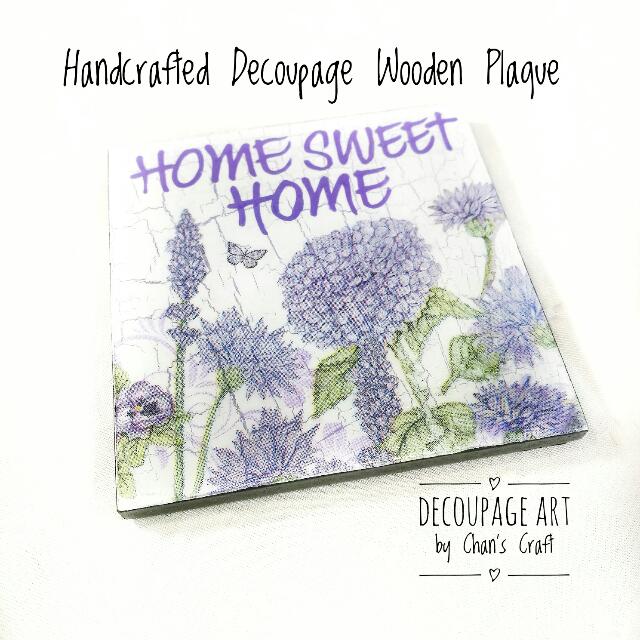 ๐ Handcrafted Decoupage Wooden Plaque