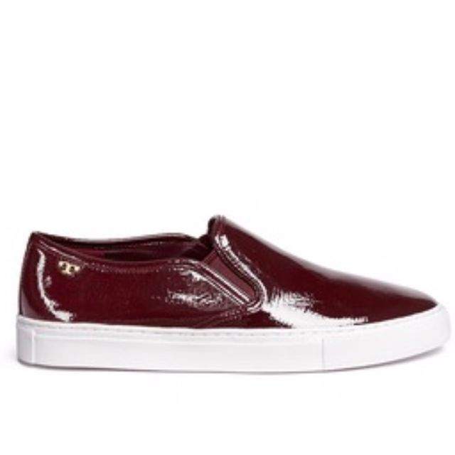 patent leather slip ons