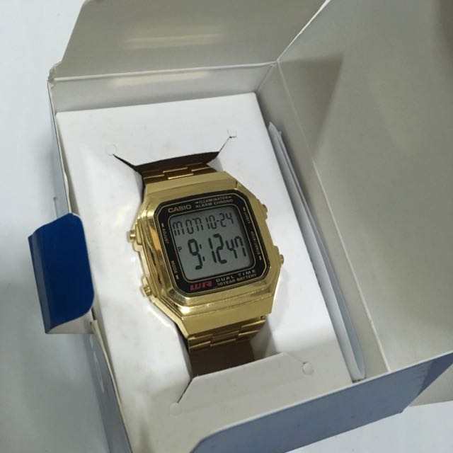 Casio a178w gold clearance